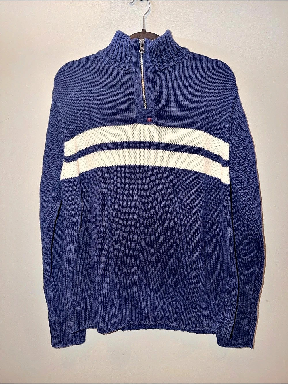 Polo Jeans Company quarter-zip sweater Color Block Cotton Sweater XL